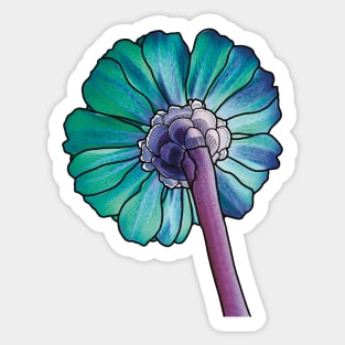 Pretty Blue Raspberries Flower Petals , Digitally Manipulated Blue and Purple Floral Photograph Sticker